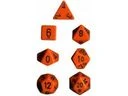 Chessex Dice - Opaque Orange With Black - Set Of 7 - CHX 25403