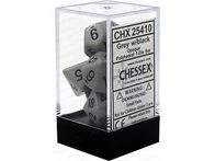 Chessex Dice - Opaque Grey With Black - Set Of 7 - CHX 25410