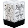 Chessex Dice - Opaque White With Black - Set Of 36 D6 - CHX 25801