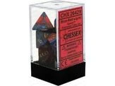 Chessex Dice - Gemini Blue-Red With Gold - Set Of 7 - CHX 26429
