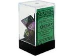Chessex Dice - Gemini Green-Purple With Gold - Set Of 7 - CHX 26434