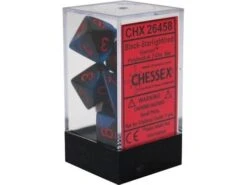 Chessex Dice - Gemini Black-Starlight With Red - Set Of 7 - CHX 26458