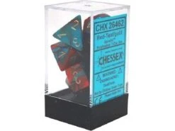 Chessex Dice - Gemini Red-Teal With Gold - Set Of 7 - CHX 26462