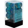 Chessex Dice - Borealis Teal With Gold - Set Of 12 D6 - CHX 27686