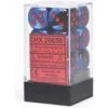 Chessex Dice - Gemini Black-Starlight With Red - Set Of 12 D6 - CHX 26658