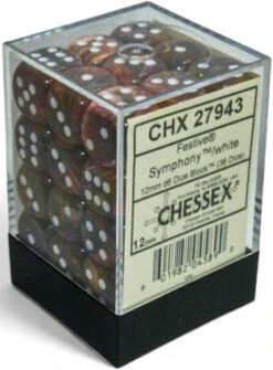 Chessex Dice - Festive Symphony With White - Set Of 36 D6 - CHX 27943