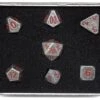 Die Hard Dice - Forge Metal Raw Steel With Dark Red - Set Of 7
