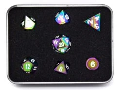 Die Hard Dice - RPG Metal Scorched Rainbow With White - Set Of 7