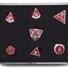 Die Hard Dice - Metal Gemstone Shiny Silver Ruby - Set Of 7