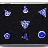Die Hard Dice - Metal Gemstone Silver Sapphire - Set Of 7