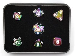 Die Hard Dice - Forge Metal Scorched Rainbow With White - Set Of 7
