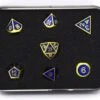 Die Hard Dice - Metal Gemstone Gold Sapphire - Set Of 7