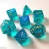 Chessex Dice - Borealis Teal With Gold - Set Of 7 - CHX 27486