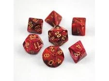 Chessex Dice - Vortex Burgandy With Gold - Set Of 7 - CHX 27434