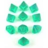 Chessex Dice - Borealis Light Green With Gold - Set Of Ten D10 - CHX 27225
