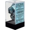 Chessex Dice - Gemini Black-Shell With White - Set Of 7 - CHX 26446