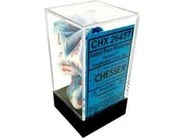 Chessex Dice - Gemini Astral Blue-White With Red - Set Of 7 - CHX 26457
