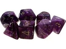 Chessex Dice - Vortex Purple With Gold - Set Of 7 - CHX 27437