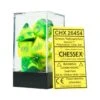 Chessex Dice - Gemini Green-Yellow With Silver - Set Of 7 - CHX 26454