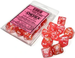 Chessex Dice - Luminary Festive Dahlia With White - Set Of 10 D10 - CHX 27353