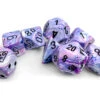 Chessex Dice - Lab Dice - 7-Die Set - Festive - Polyhedral Hydrangea With Black
