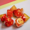 Chessex Dice - Lab Dice - 7-Die Set - Gemini - Polyhedral Gellow - Red Yellow Luminary