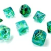 Chessex Dice - Lab Dice - Heavy 7-Die Set - Kelp/Light Green Luminary