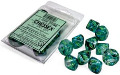 Chessex Dice - Luminary Borealis Kelp With Light Green - Set Of 10 D10 - CHX 27395