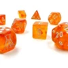 Chessex Dice - Lab Dice - Heavy 7-Die Set - Blood/Orange White Luminary