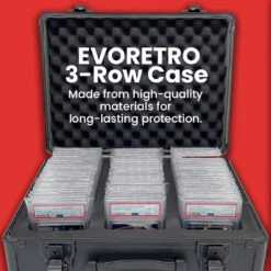 Evoretro - Graded Card Storage Box - Heavy Duty - 3 Rows - Black And Aluminum -CARDBOARD MEMORIES raw 31 3b7b0c09 f322 42ba a45d b8e2b4b692fc