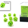 Chessex Dice - Mini Vortex Bright Green With Black - Set Of 7 - CHX 20430