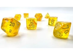 Chessex Dice - Lab Dice - Heavy 7-Die Set - Canary White Luminary